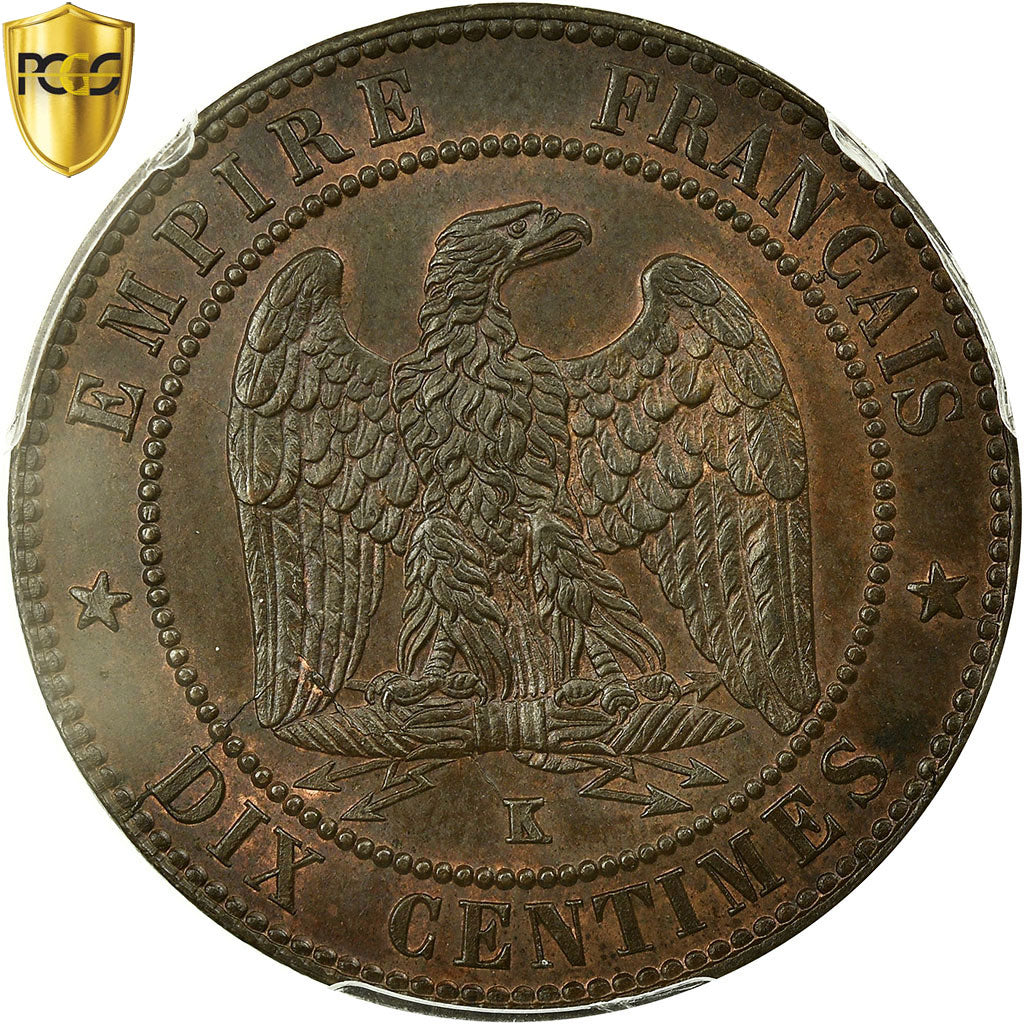Coin, France, Napoleon III, Napoléon III, 10 Centimes, 1862, Bordeaux, PCGS