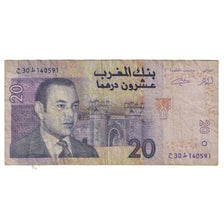Billete, 20 Dirhams, Marruecos, KM:68, BC+