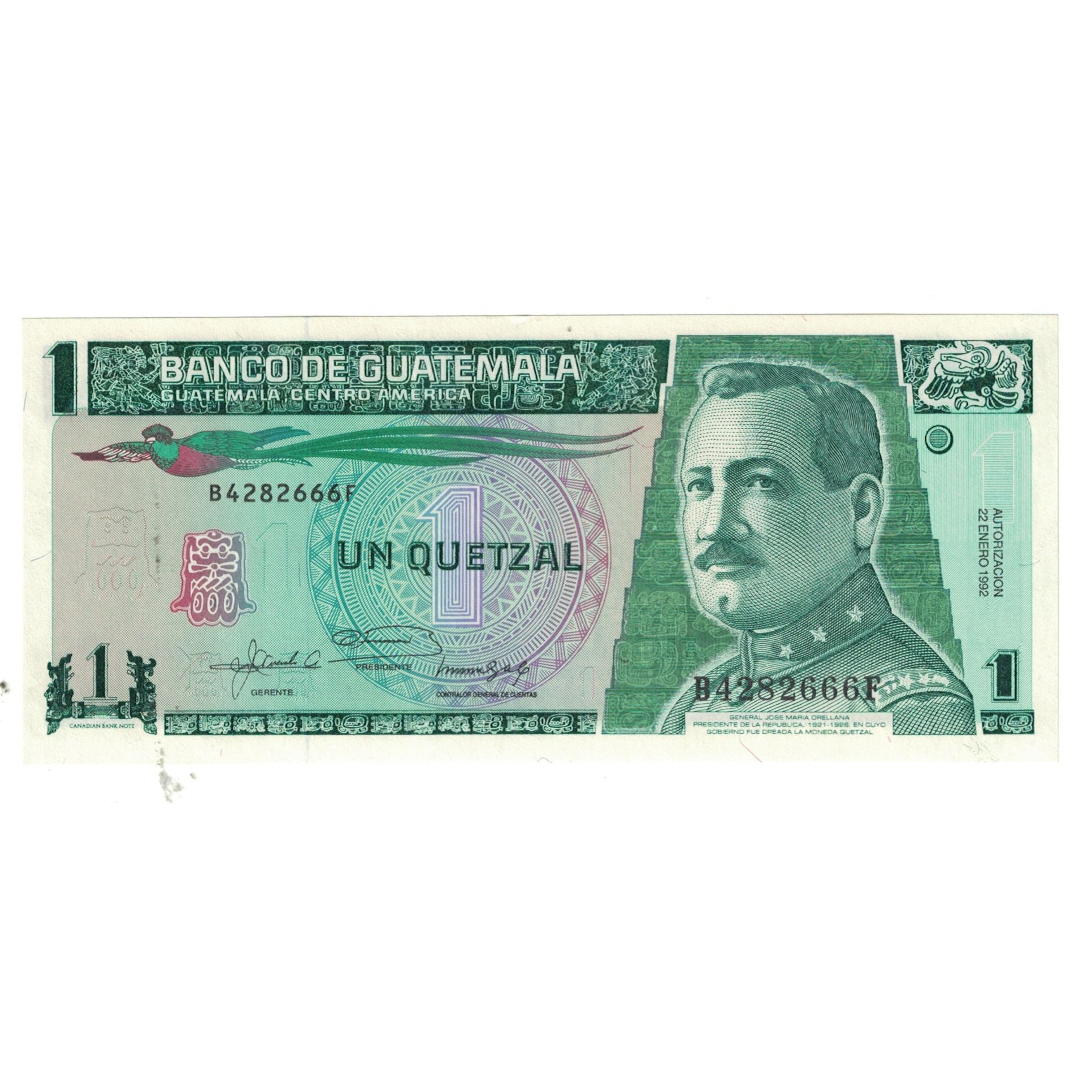 Billete, 1 Quetzal, Guatemala, KM:80, UNC