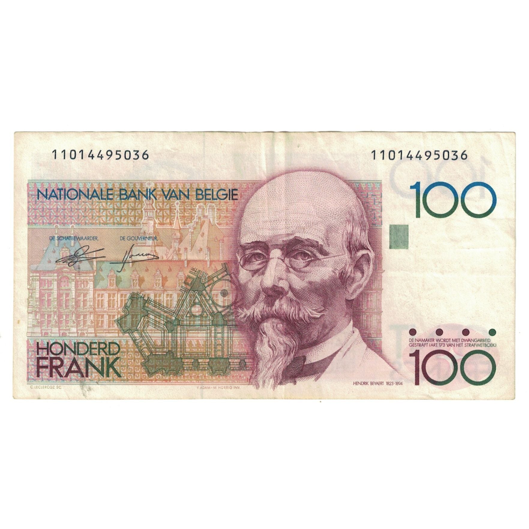 Banknot, Belgia, 100 Francs, KM:142a, EF(40-45)