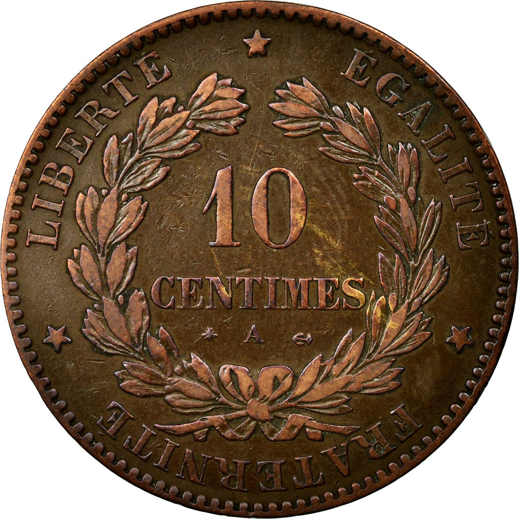 Coin, France, Cérès, 10 Centimes, 1879, Paris, EF(40-45), Bronze, Gadoury:265a