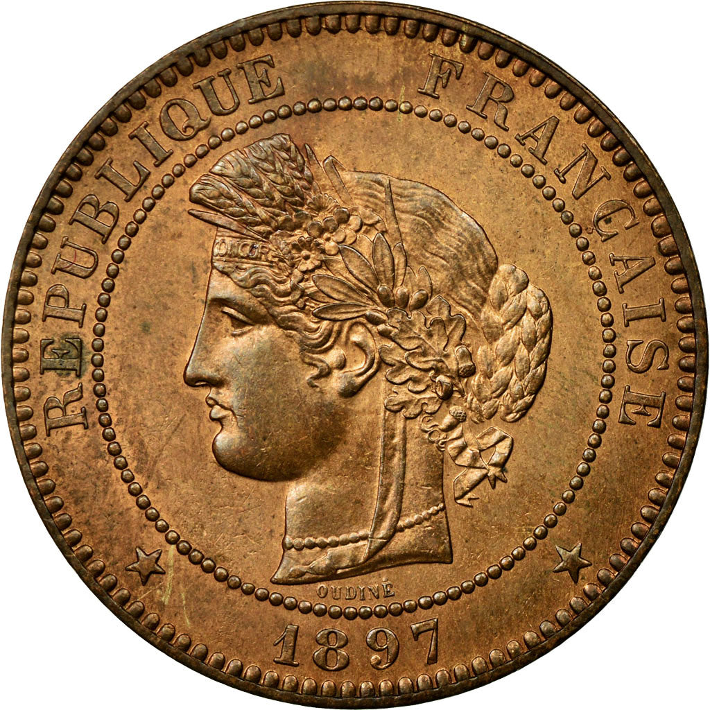 Coin, France, Cérès, 10 Centimes, 1897, Paris, MS(60-62), Bronze, Gadoury:265a