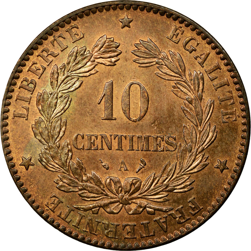 Coin, France, Cérès, 10 Centimes, 1897, Paris, MS(60-62), Bronze, Gadoury:265a