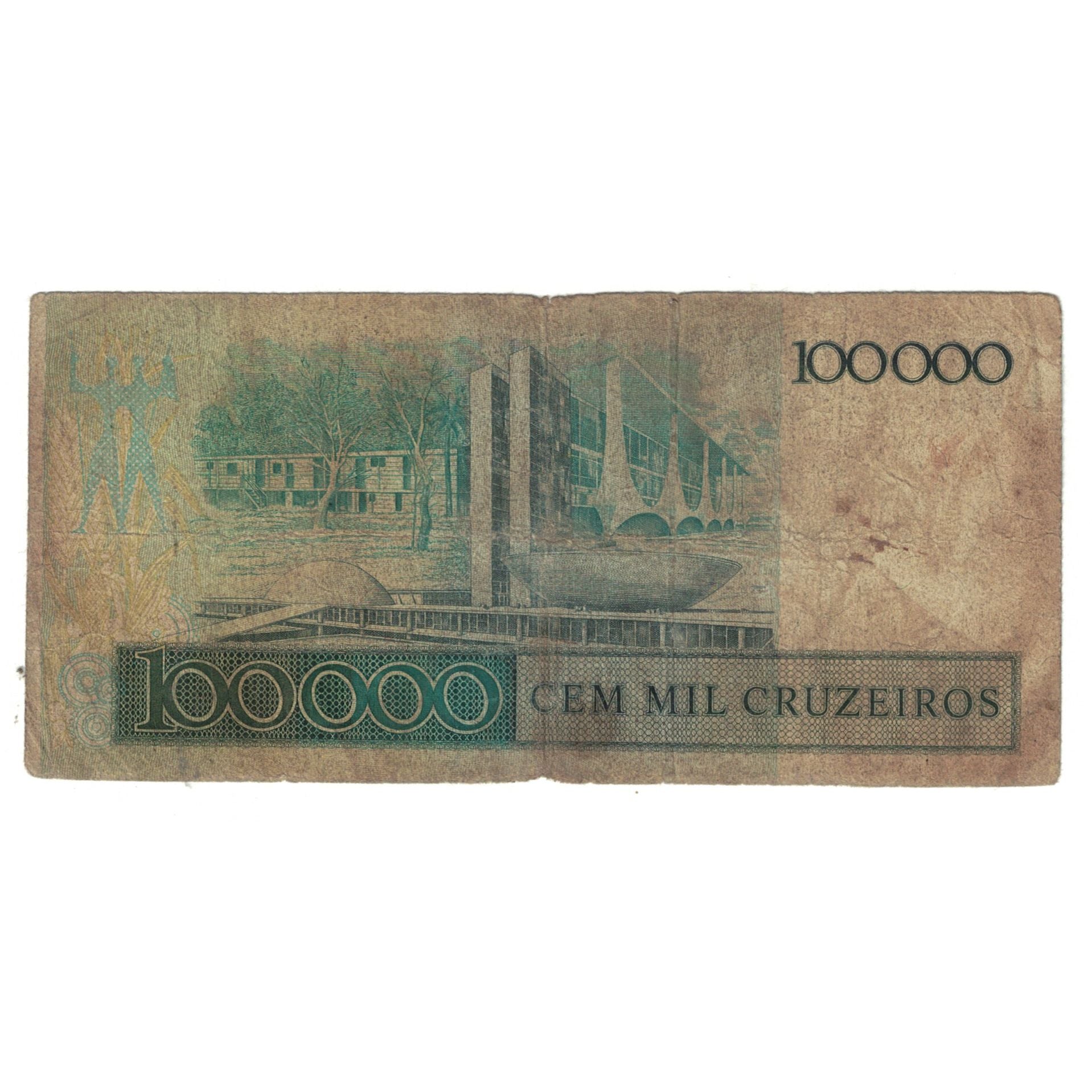 Banknote, Brazil, 100,000 Cruzeiros, KM:205a, F(12-15)