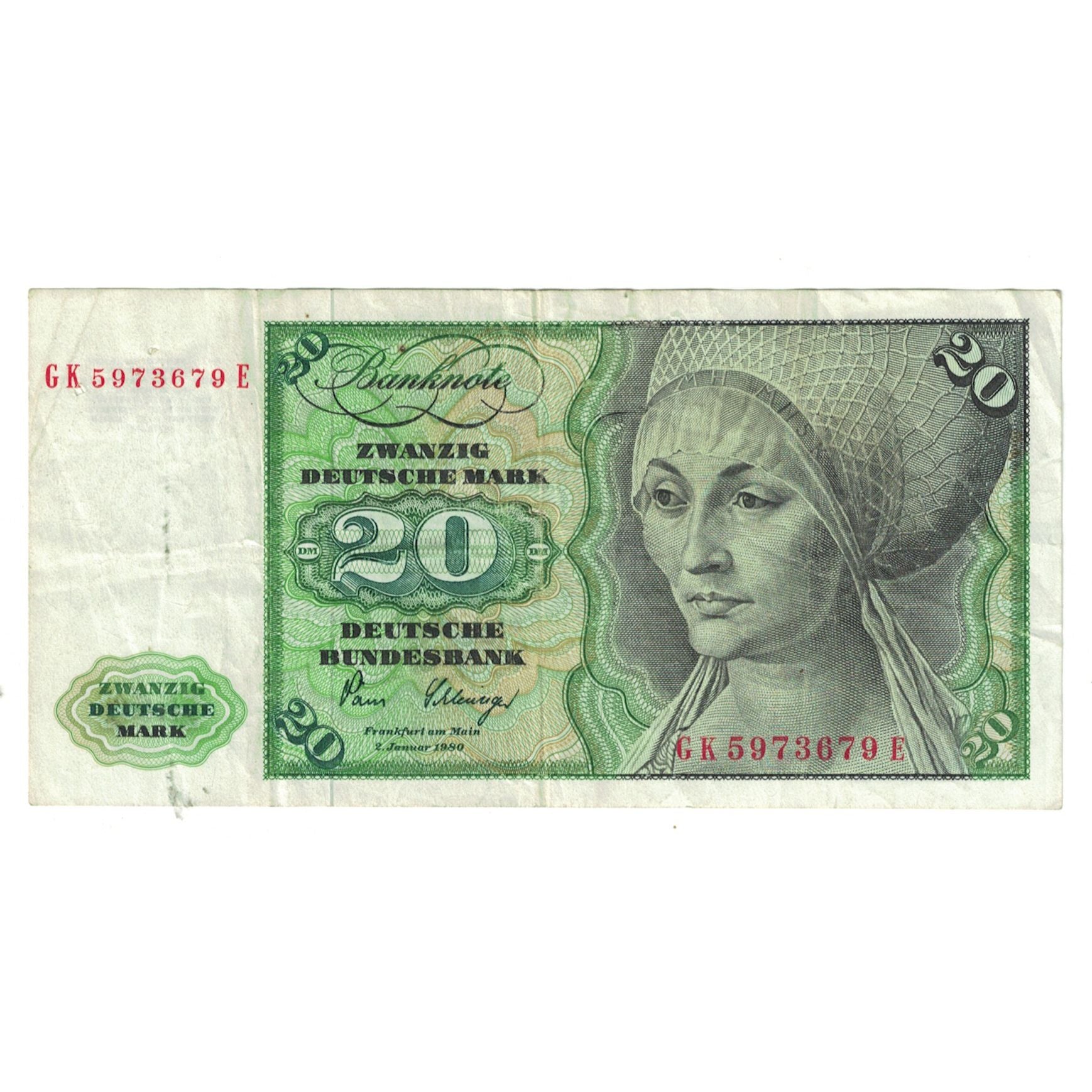 Banknote, GERMANY - FEDERAL REPUBLIC, 20 Deutsche Mark, 1980, 1980-01-02