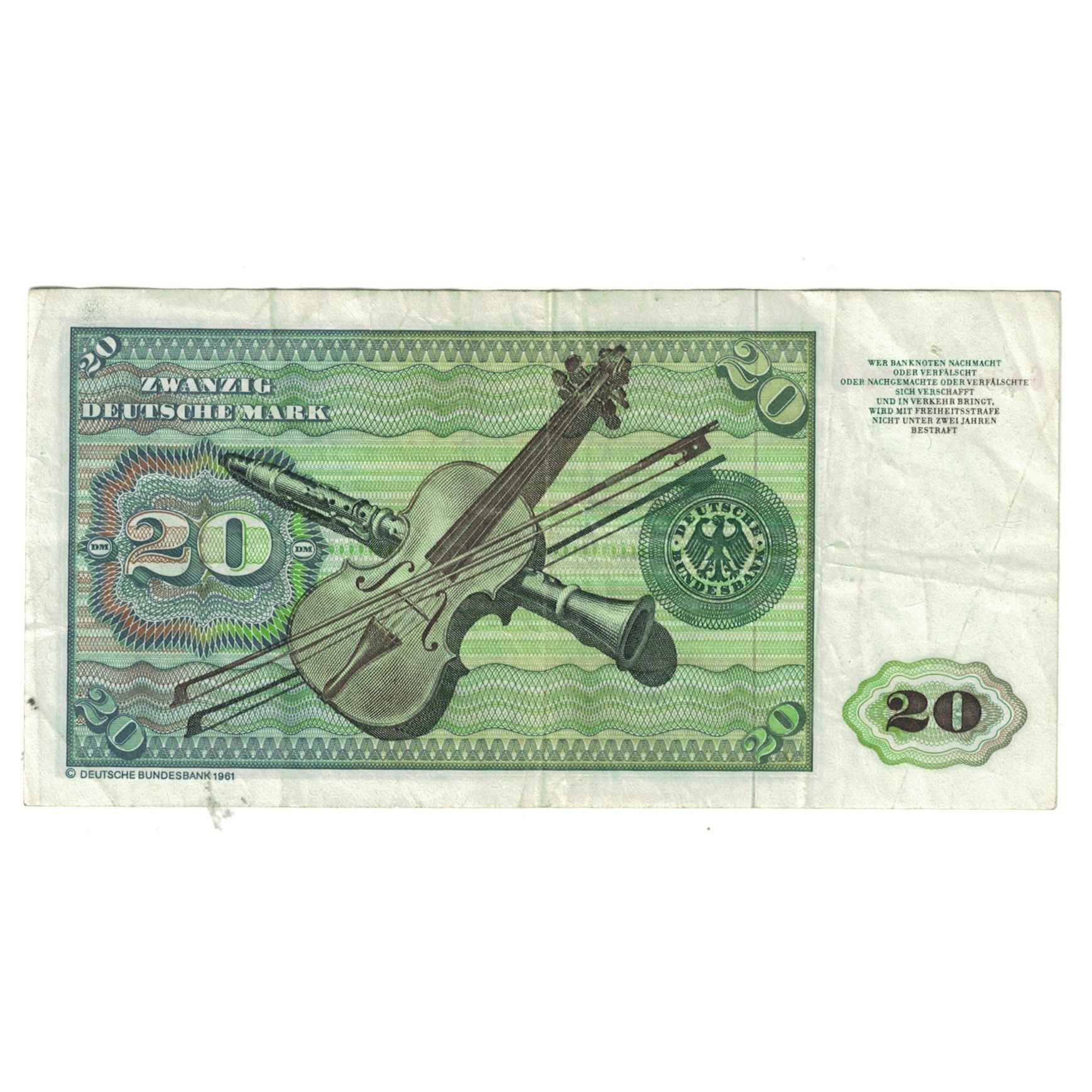 Banknote, GERMANY - FEDERAL REPUBLIC, 20 Deutsche Mark, 1980, 1980-01-02