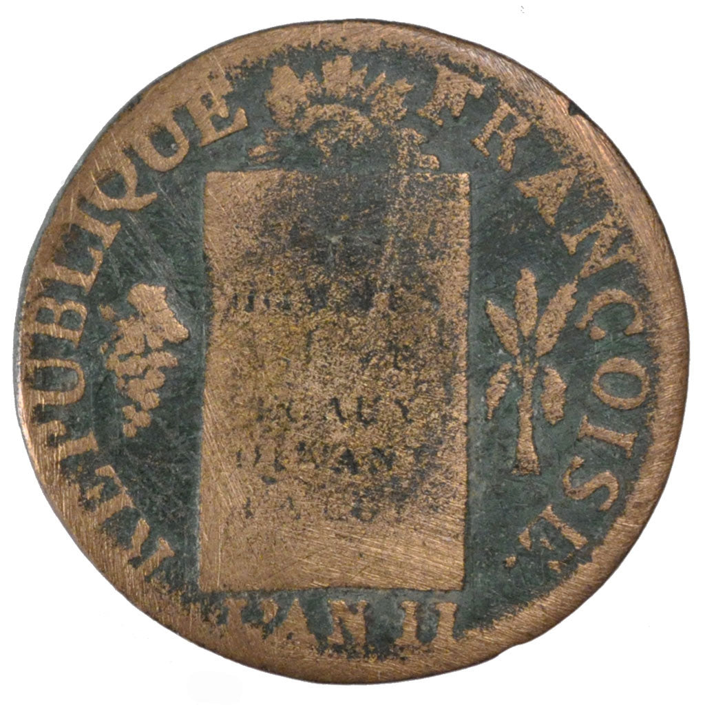 FRANCE, Sol aux balances françoise, Sol, 1793, Metz, KM #619.2, F(12-15), Bronze