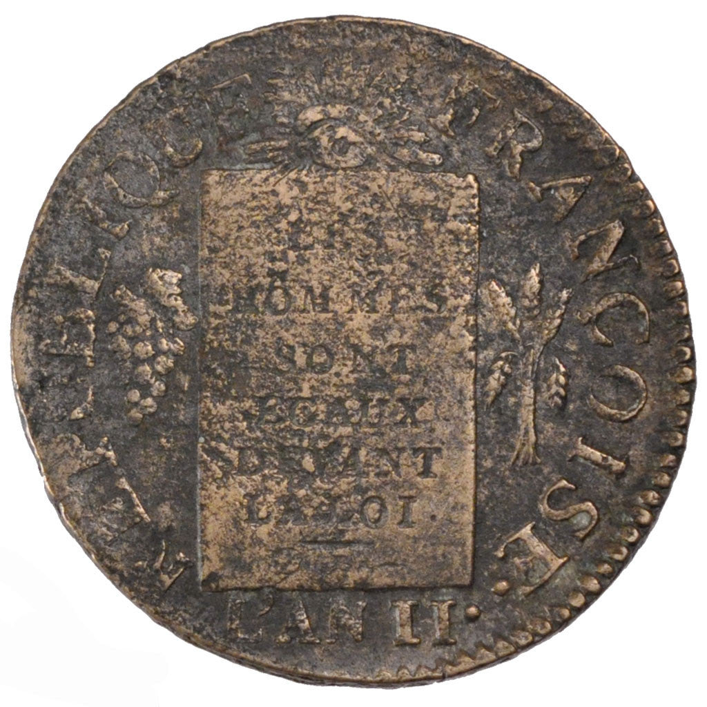 FRANCE, Sol aux balances françoise, Sol, 1793, Lille, KM #619.12, F(12-15), B...