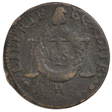 FRANCE, Sol aux balances non daté, Sol, 1794, Metz, KM #620.1, VF(20-25), Bronze