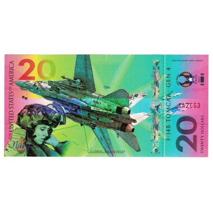 Banknote, United States, 20 Dollars, 2017, F 18 HORNET TOURIST BANKNOTE