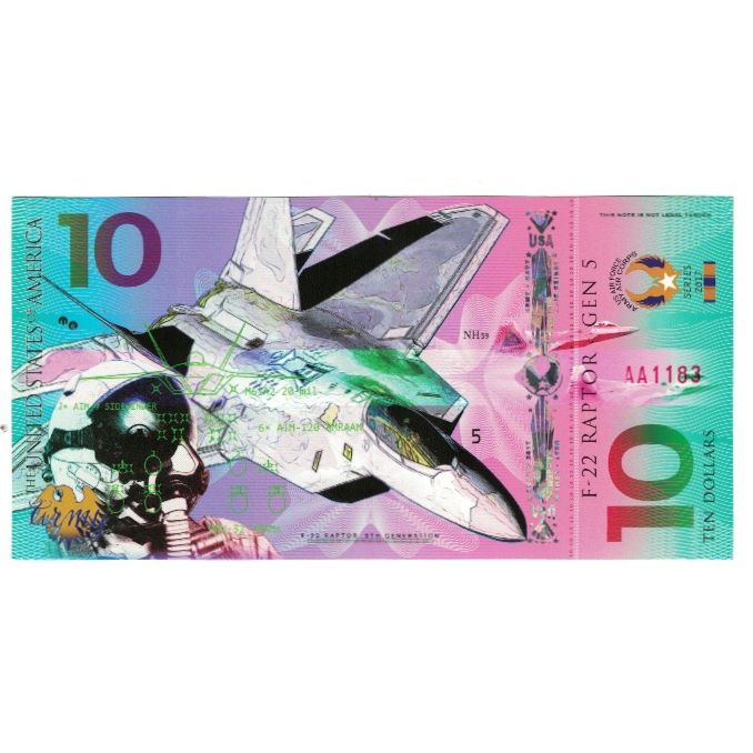 Banknote, United States, 10 Dollars, 2017, F 22 RAPTOR, UNC(65-70)