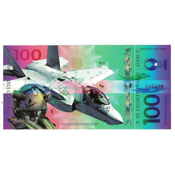 Banknote, United States, 100 Dollars, 2017, F 35 LIGHTNING, UNC(65-70)