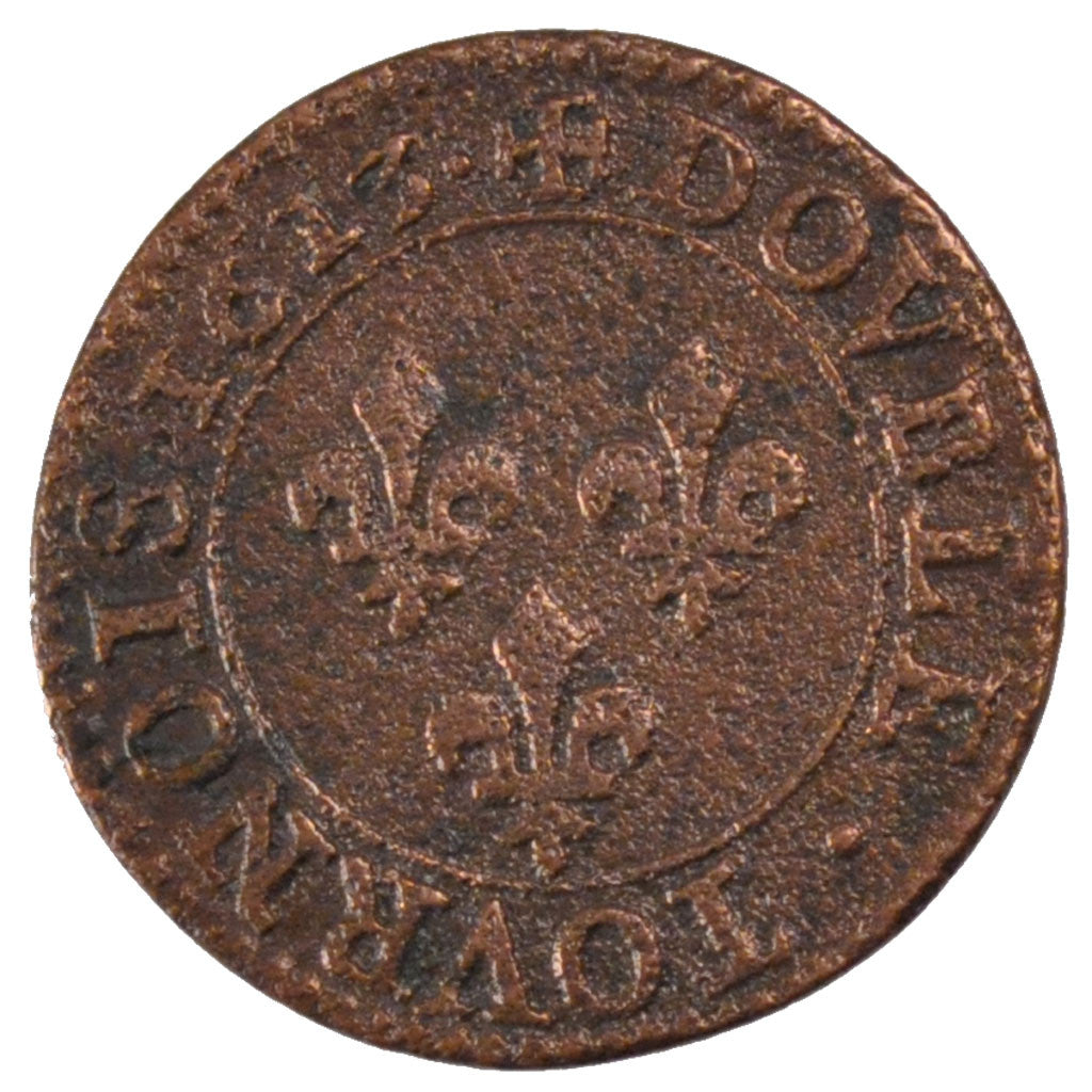 Coin, France, Louis XIII, Double tournois, buste enfantin, Double Tournois