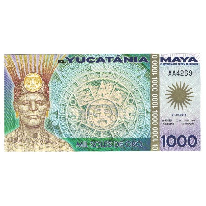 Banknote, Mexico, 1000 Soles De Oro, 2012, 2012-12-21, YUCATANIA MAYA