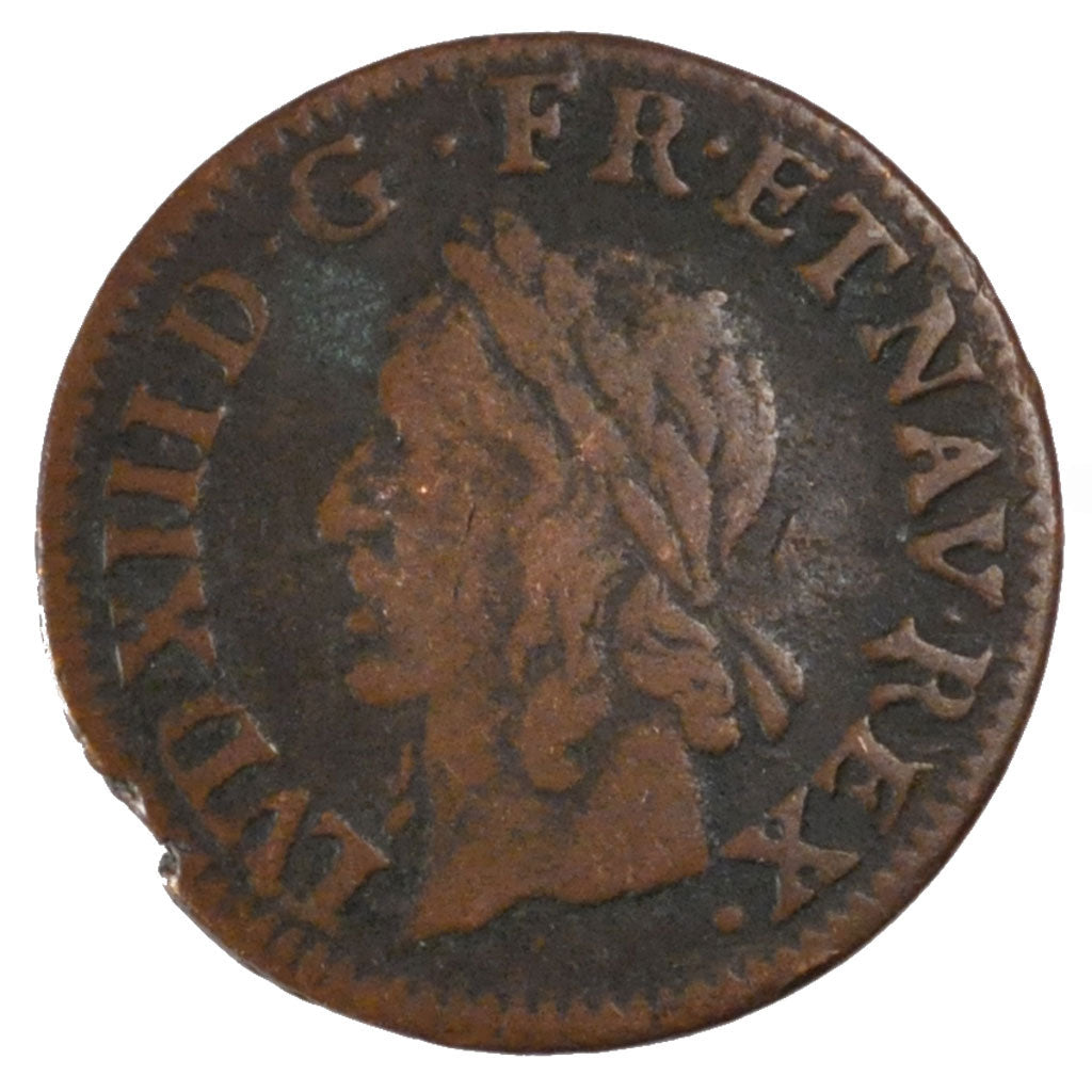 Francia, Double Tournois, 1643, Corbeil, MB+, Rame, Gadoury:12