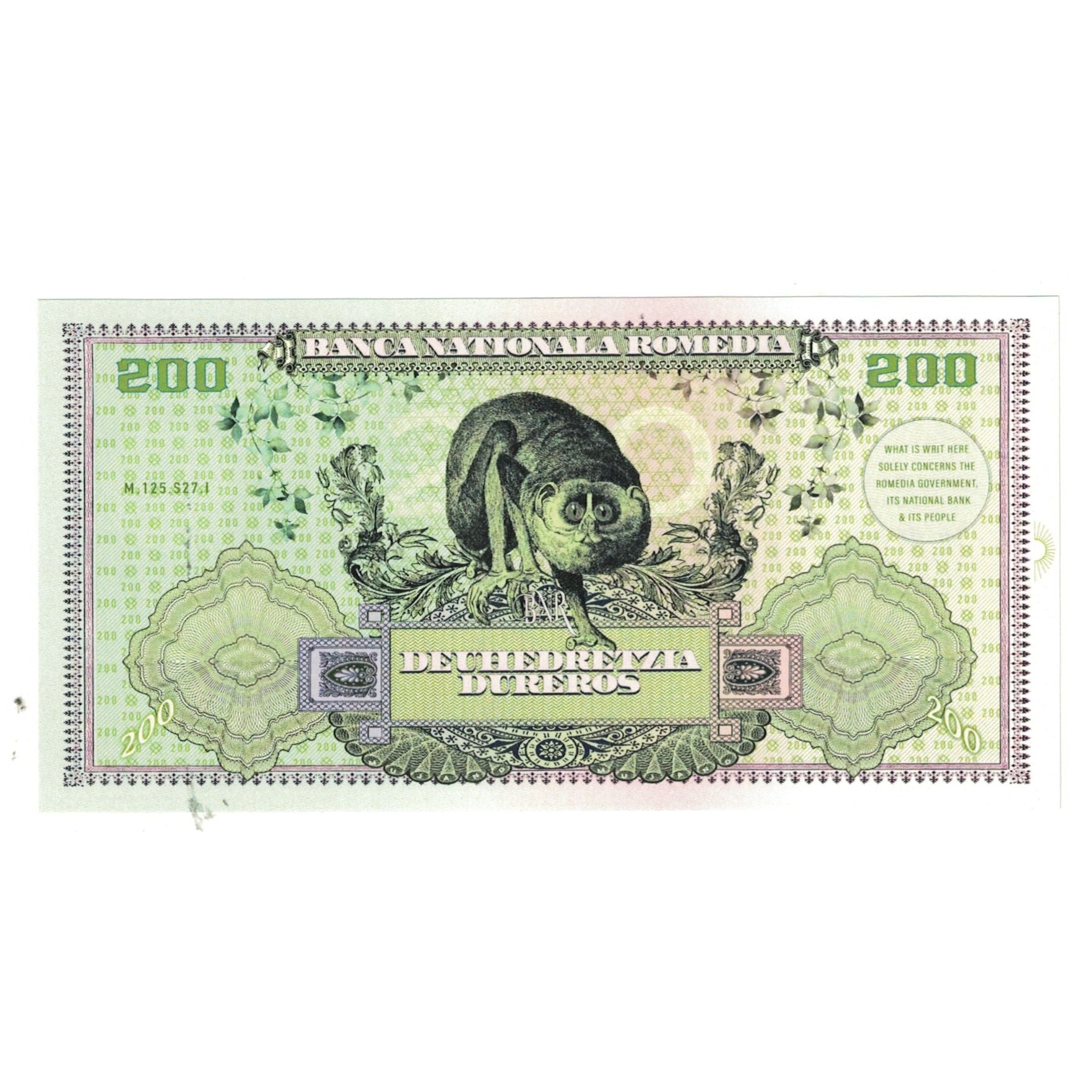 Banknote, Romania, Tourist Banknote, 2019, BANCA NATIONAL ROMEDIA 200