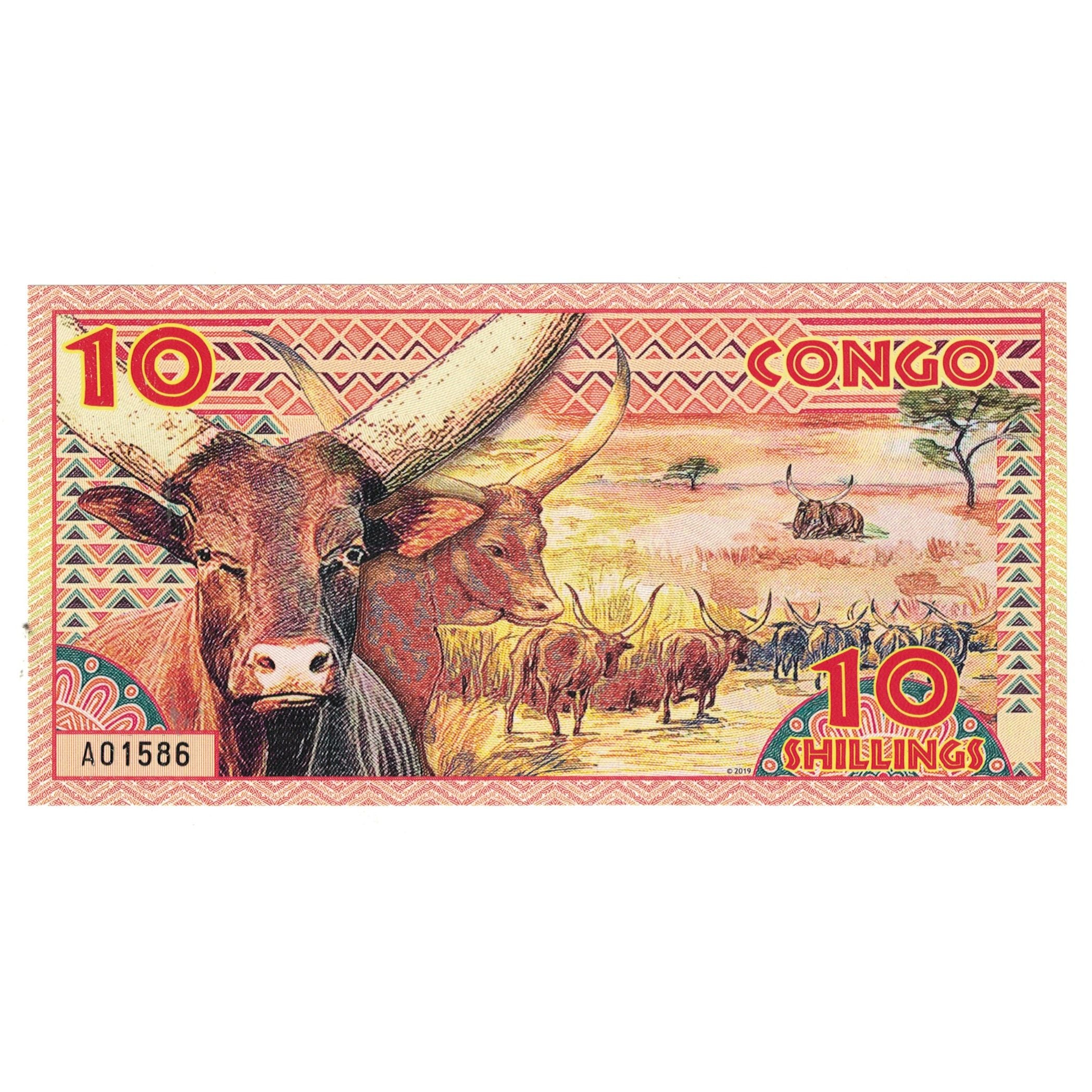 Banknote, Congo Democratic Republic, 10 Shillings, 2019, SUB SAHARIAN AFRICAN