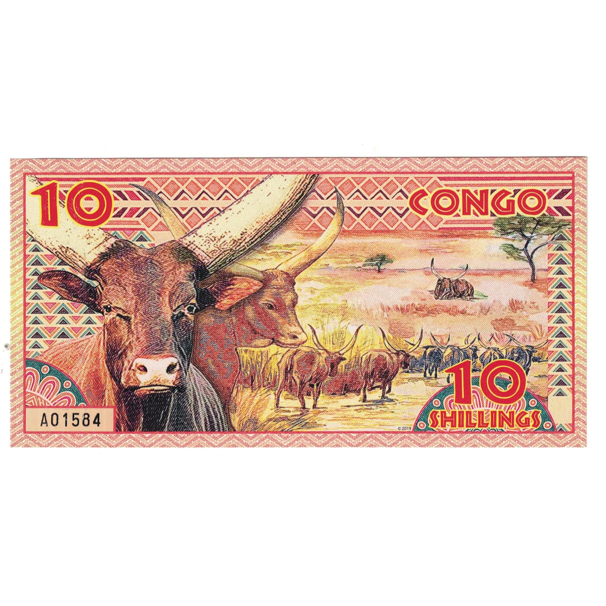 Banknote, Congo Democratic Republic, 10 Shillings, 2019, SUB SAHARIAN AFRICAN