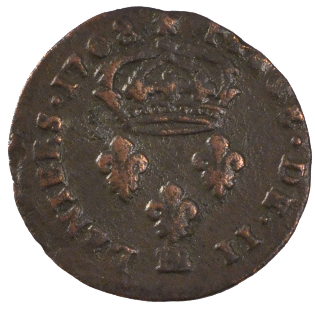 FRANCE, Deux deniers de Strasbourg, 2 Deniers, 1708, Strasbourg, KM #309,...