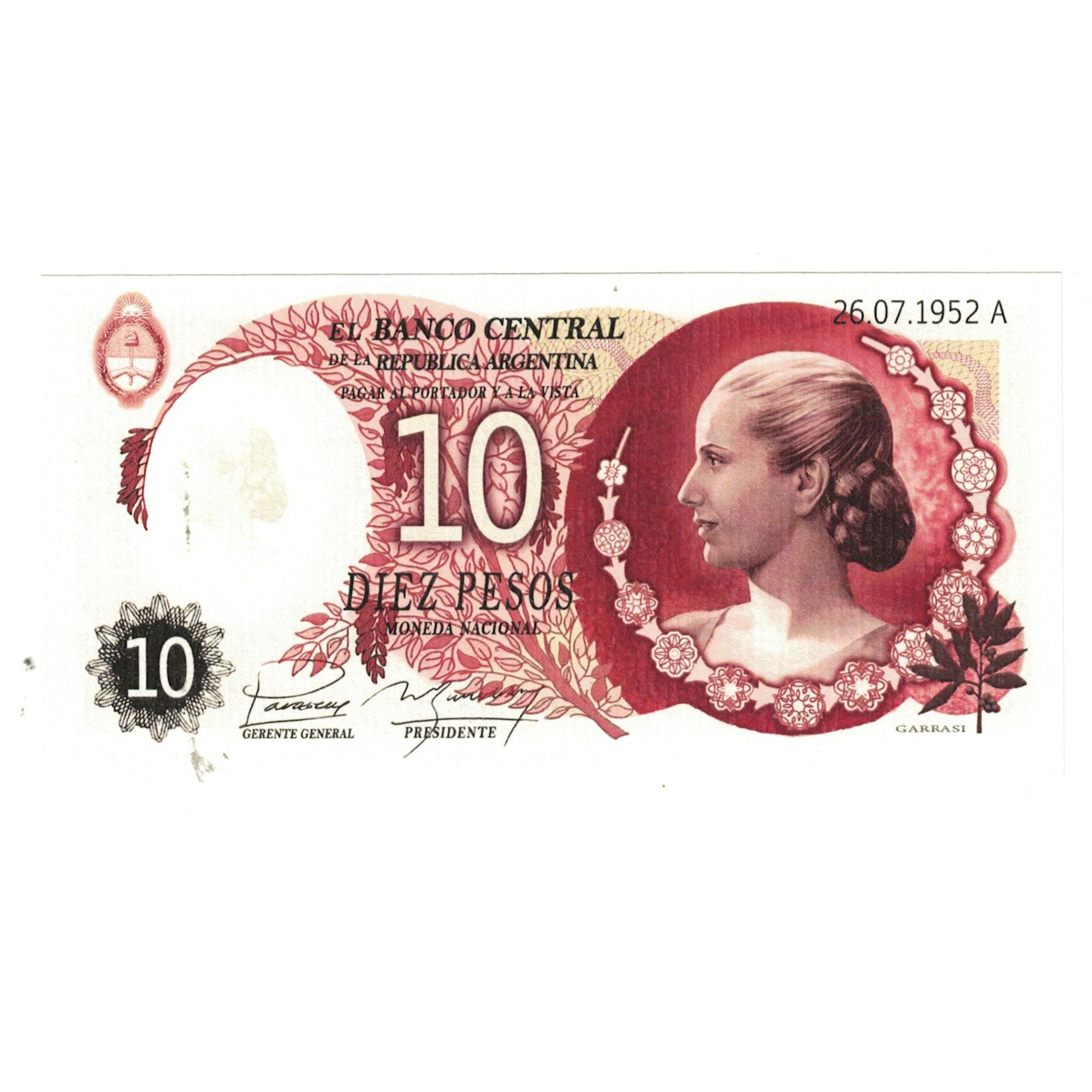 Banknote, Argentina, 10 Pesos, 1952, 1952-07-26, FANTASY BANKNOTE, UNC(65-70)