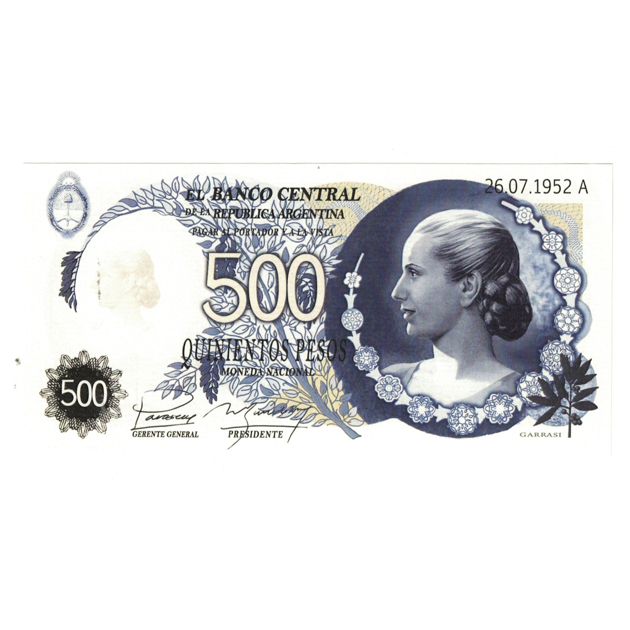 Banconote, Argentina, 500 Pesos, 1952, 1952-07-26, FANTASY BANKNOTE, FDS