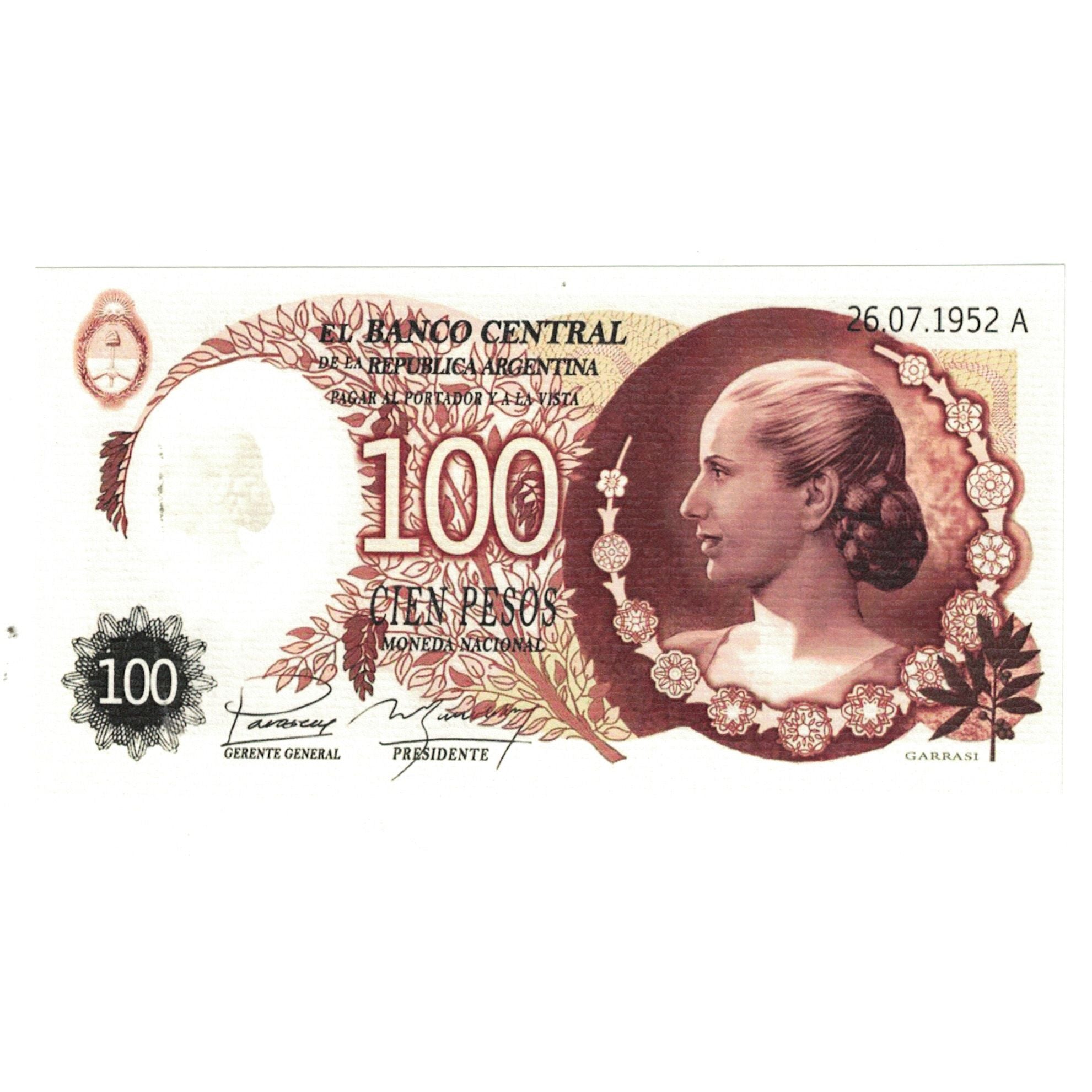 Banknote, Argentina, 100 Pesos, 1952, 1952-07-26, FANTASY BANKNOTE, UNC(65-70)