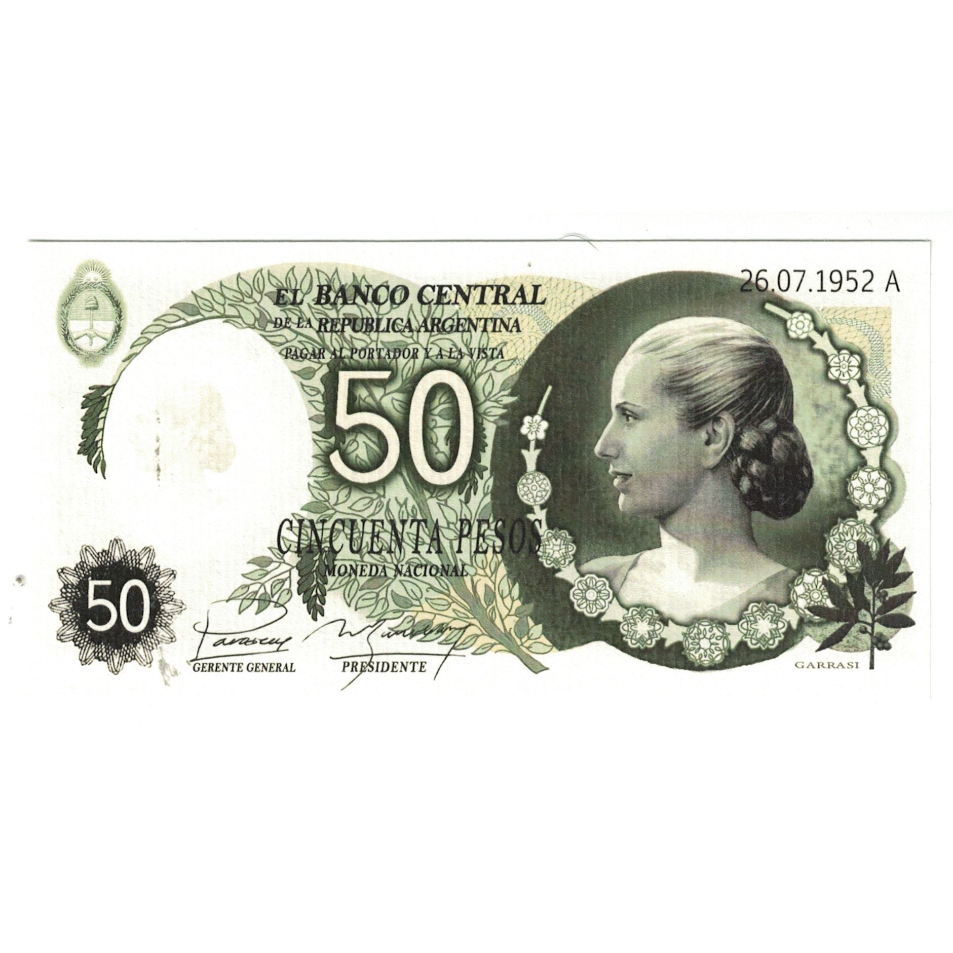 Banknot, Argentina, 50 Pesos, 1952, 1952-07-26, FANTASY BANKNOTE, UNC(65-70)