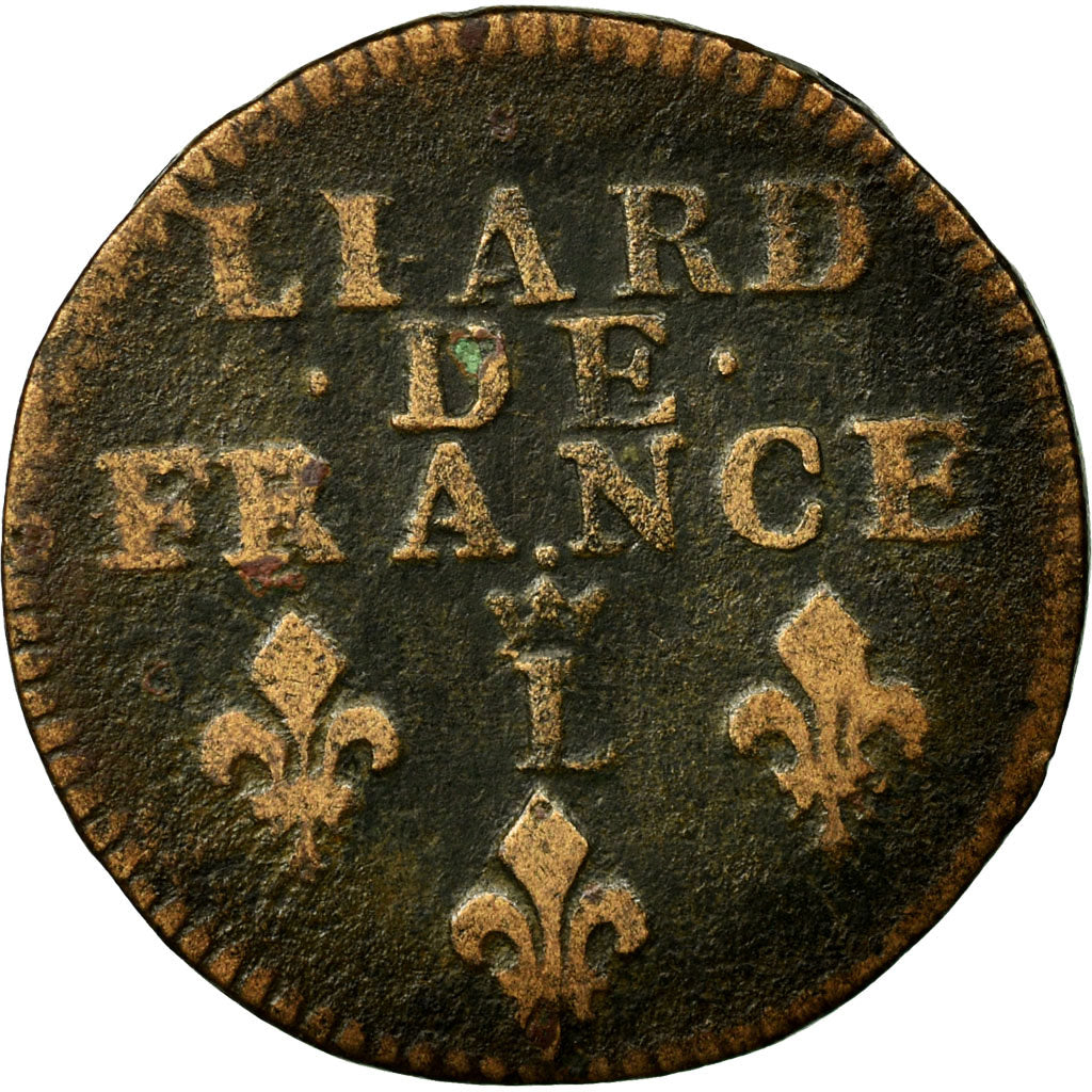 Monnaie, France, Louis XIV, Liard de France au buste âgé, troisième type