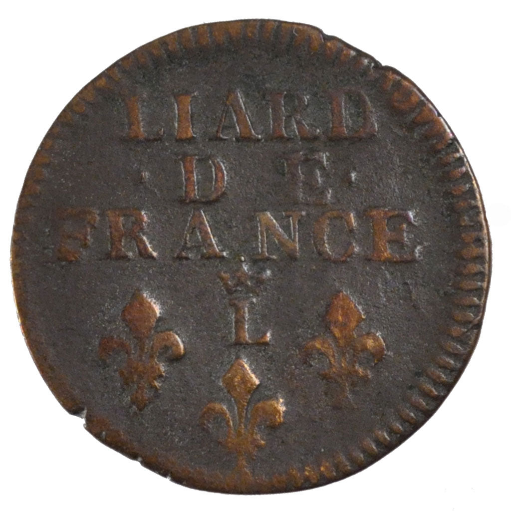 FRANCE, Liard de France au buste âgé, troisième type, Liard, 1693, Lille, KM #28