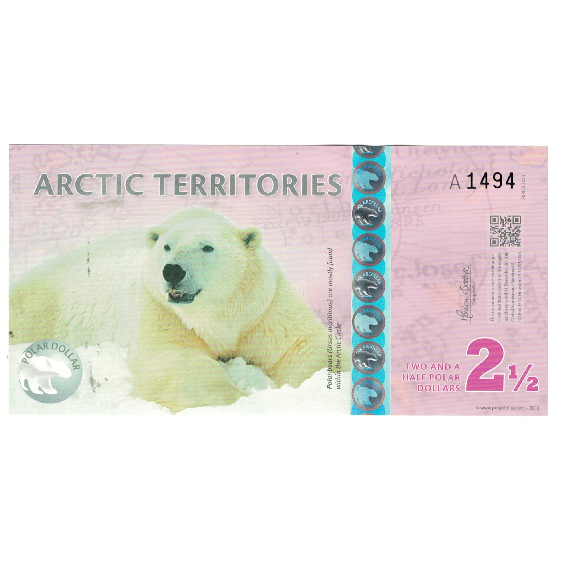 Banknote, United States, Dollar, 2013, 2,5 DOLLAR ARTIC TERRITORIES, UNC(65-70)