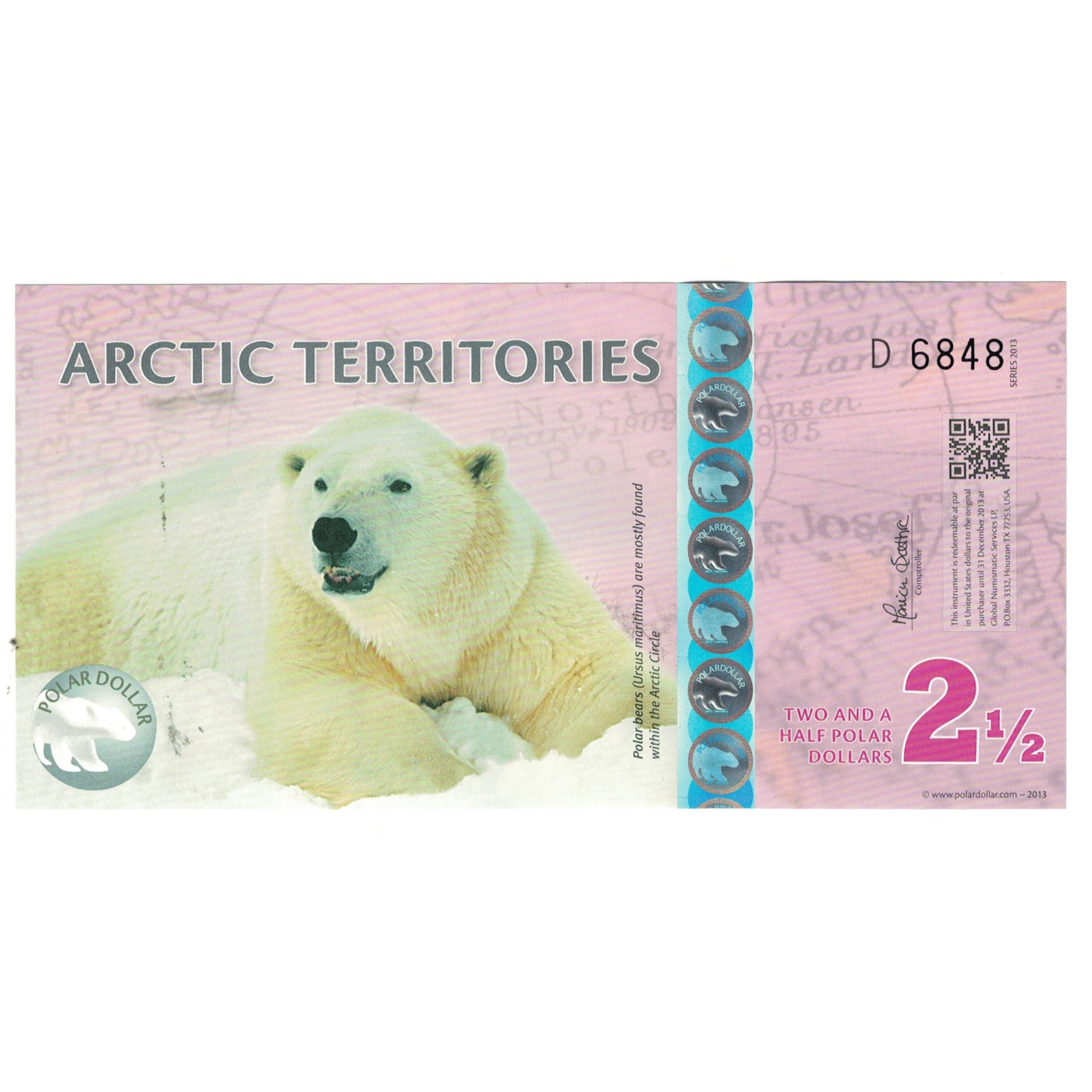 Banknote, United States, Dollar, 2013, 2,5 DOLLAR ARTIC TERRITORIES, UNC(65-70)