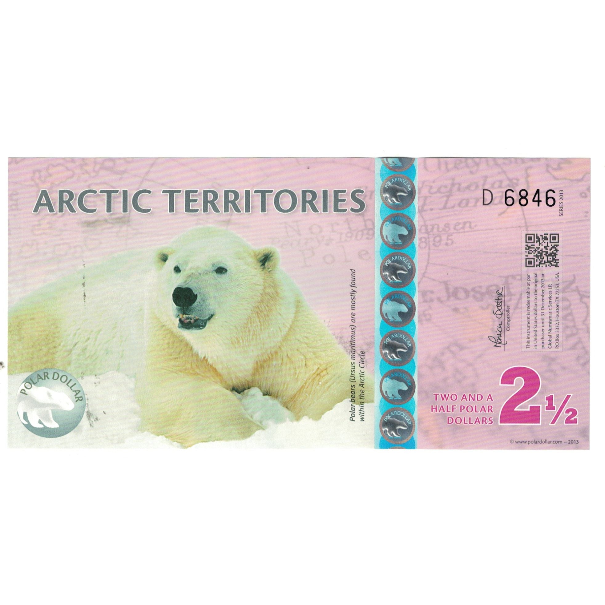 Banknote, United States, Dollar, 2013, 2,5 DOLLAR ARTIC TERRITORIES, UNC(65-70)