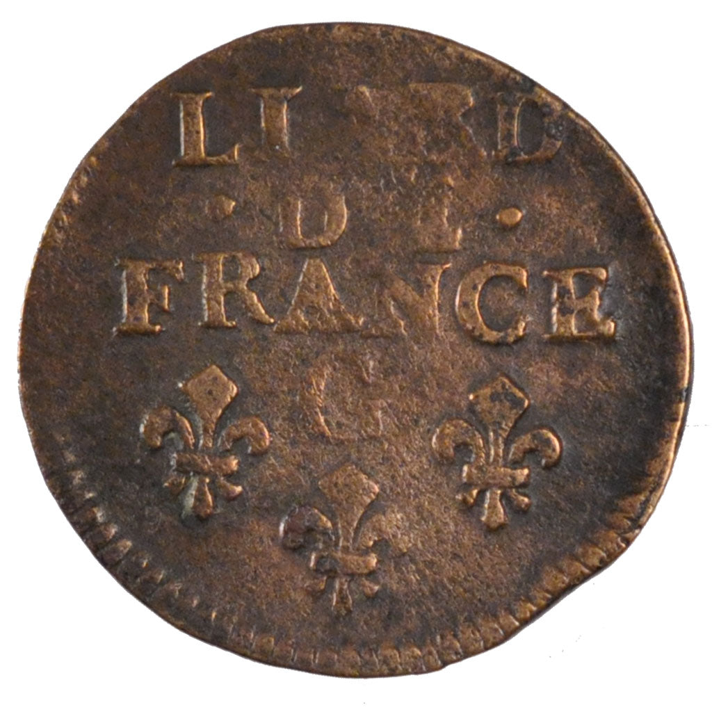 Francia, Louis XIV, Liard de France au buste âgé, troisième type, Liard, 1...