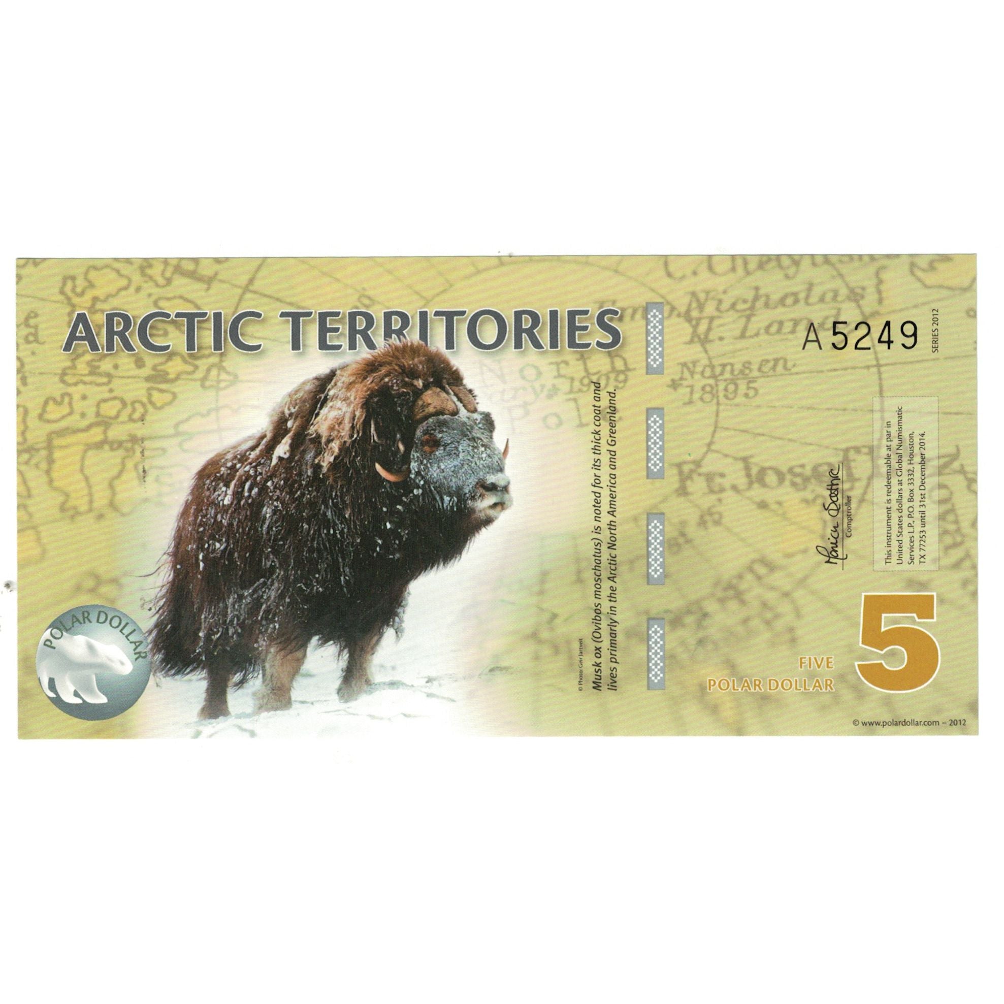 Banknote, United States, Dollar, 2012, 5 DOLLAR ARTIC TERRITORIES, UNC(65-70)
