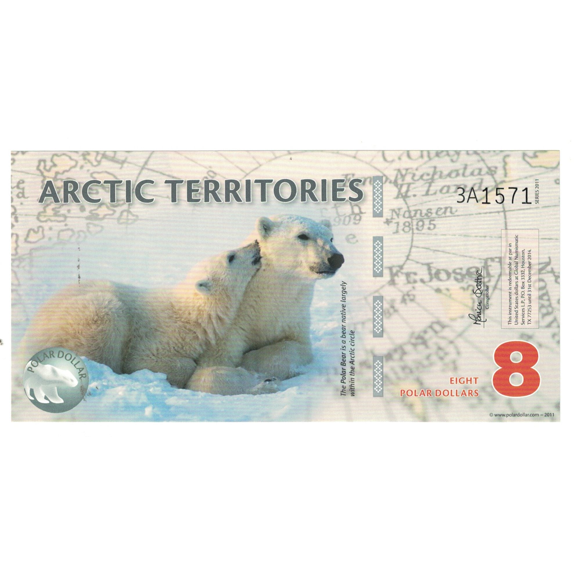 Banknote, United States, Dollar, 2011, 8 DOLLAR ARCTIC TERRITORIES, UNC(65-70)