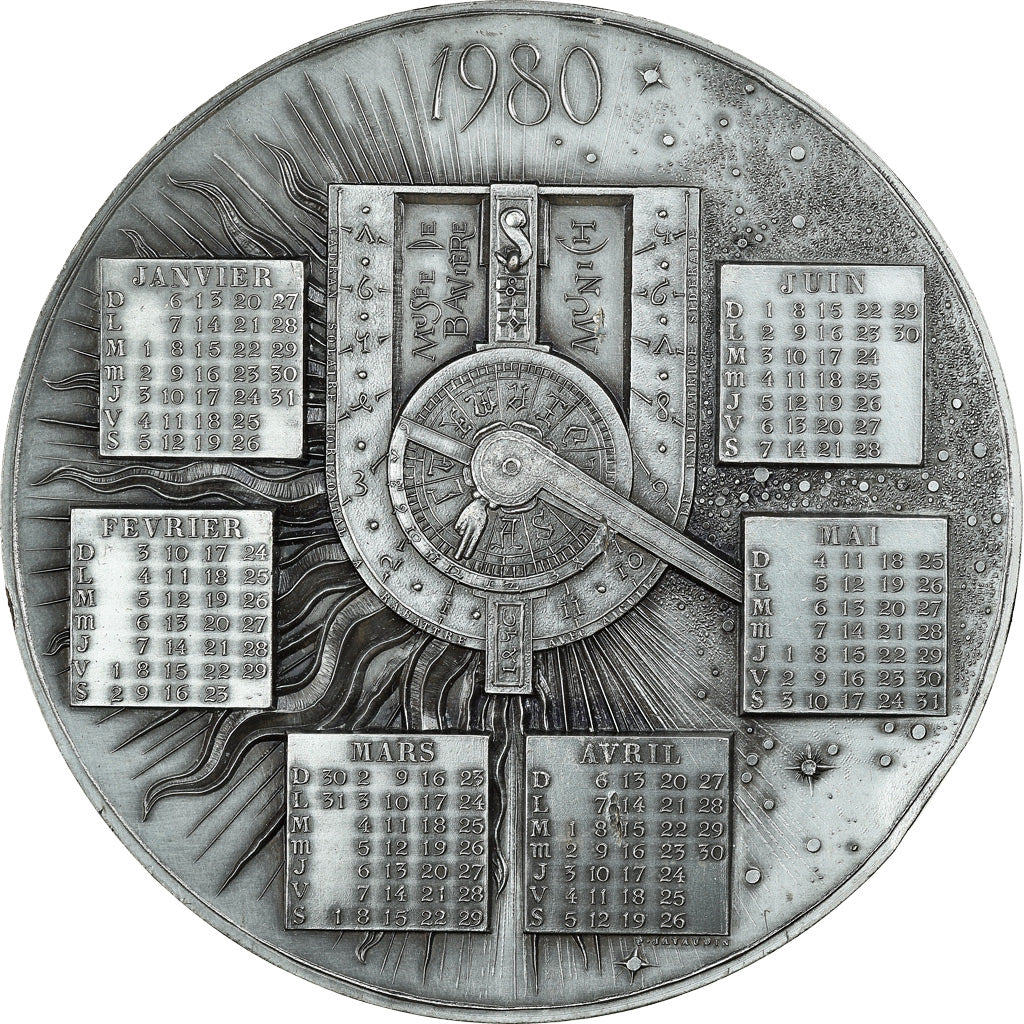 France, Medal, Calendrier, Musée de Bavière, Munich, 1980, Javaudin, MS(63)