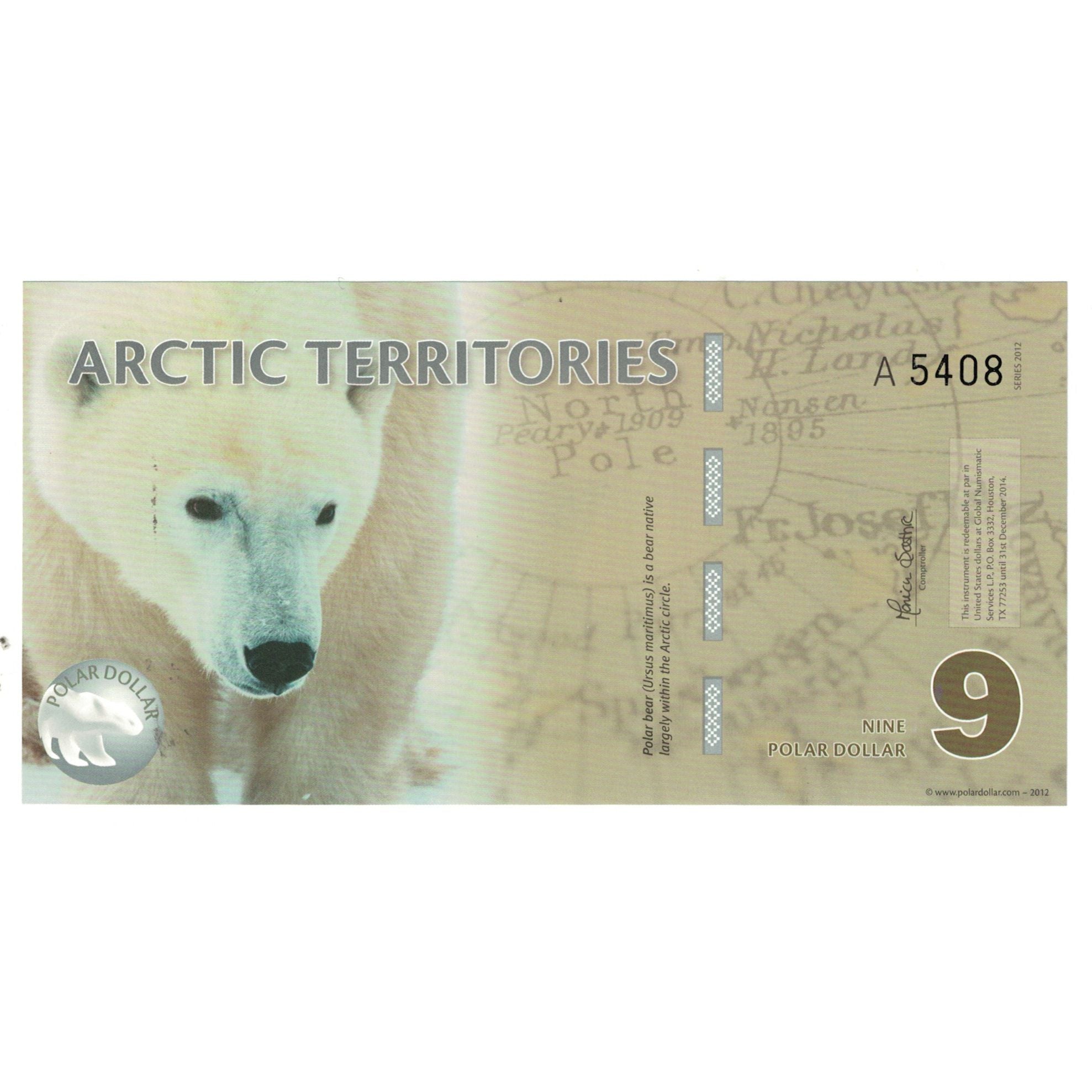 Banknote, United States, Dollar, 2012, 9 DOLLAR ARCTIC TERRITORIES, UNC(65-70)