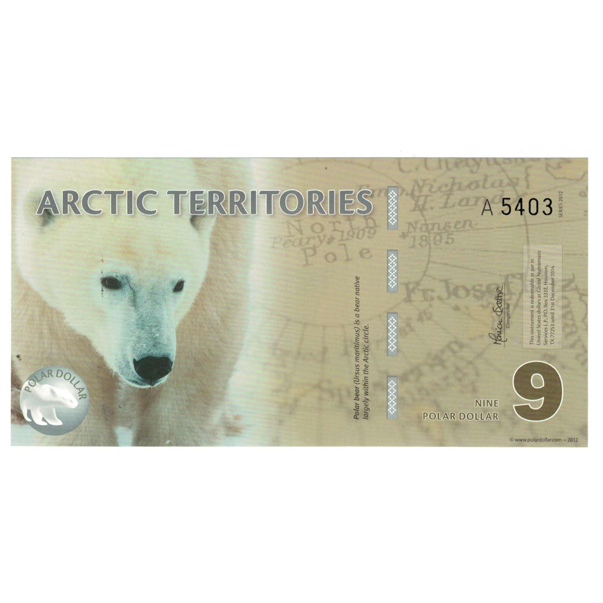 Banknote, United States, Dollar, 2012, 9 DOLLAR ARCTIC TERRITORIES, UNC(65-70)