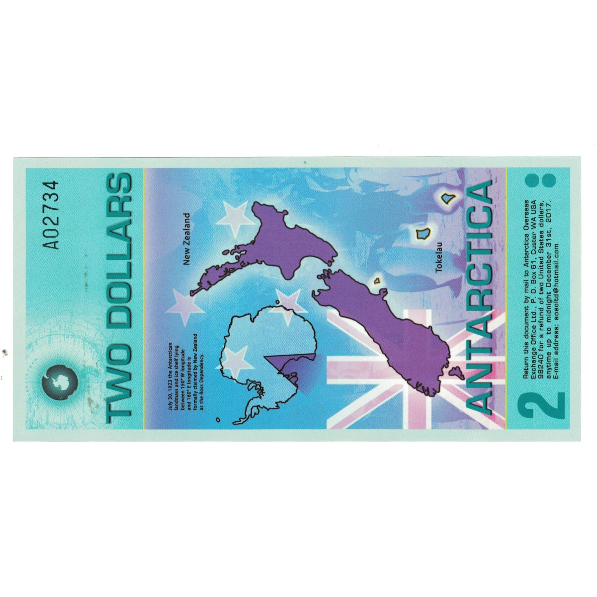Geldschein, Antarctic, 2 Dollars, 2014, 2014-09-10, UNZ