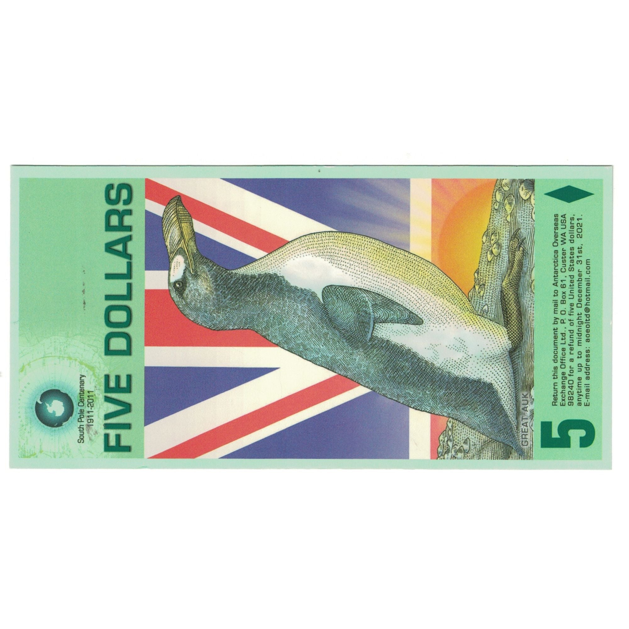 Banknote, Antarctic, 5 Dollars, 2011, 2011-12-14, UNC(65-70)
