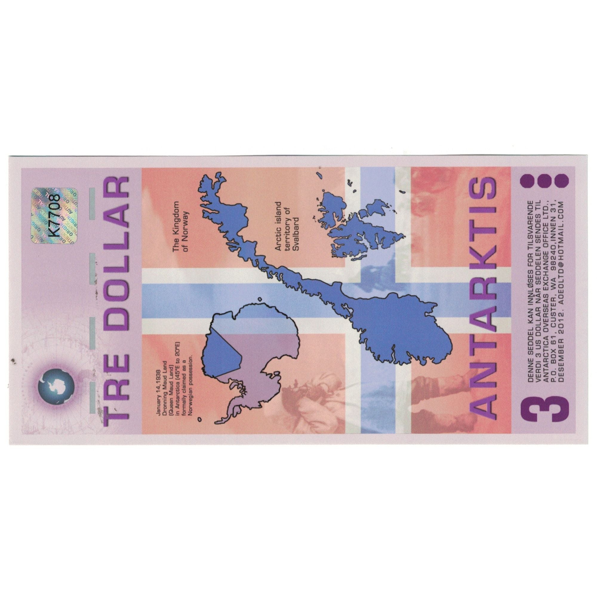 Banknote, Antarctic, 3 Dollars, 2008, 2008-09-01, UNC(65-70)