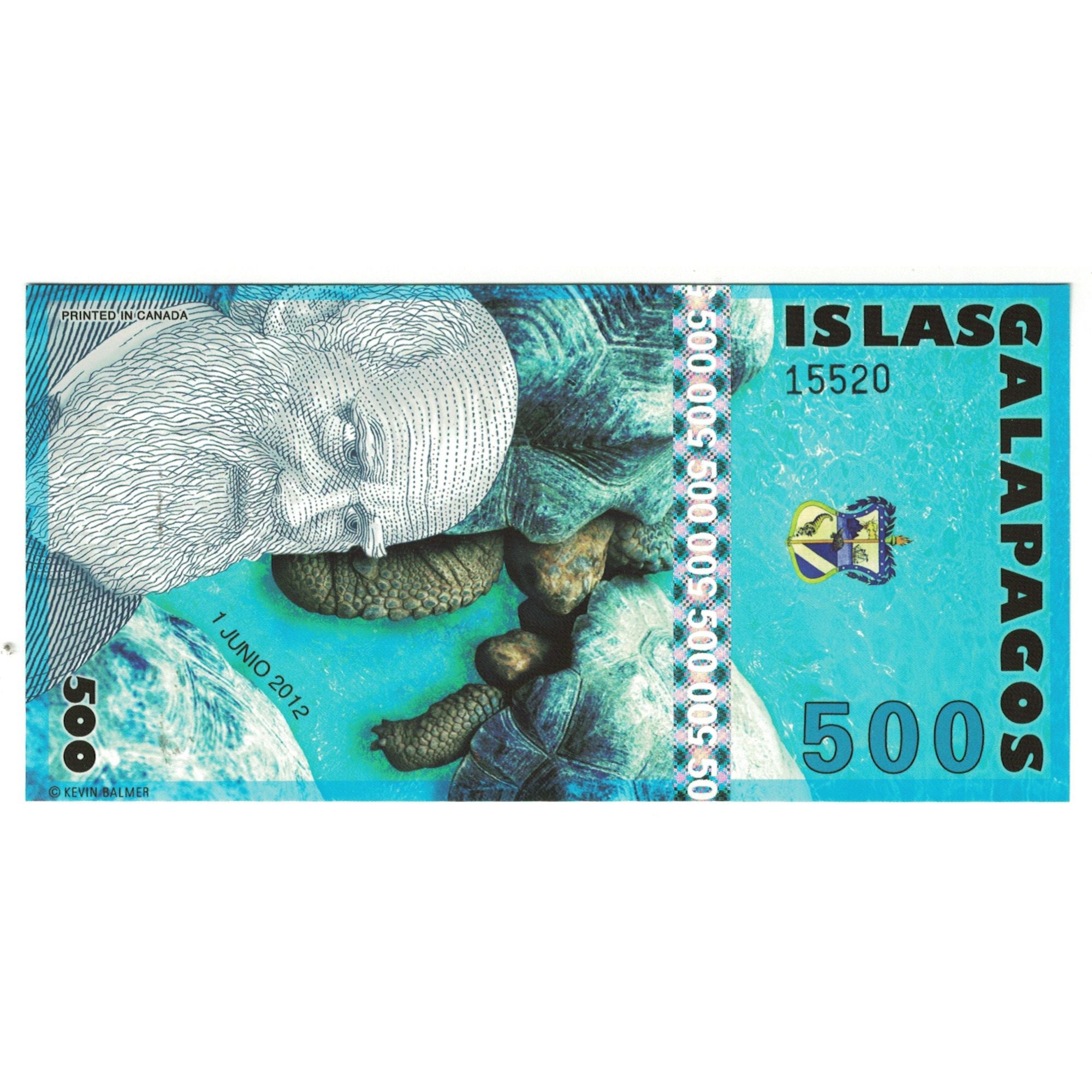 Billet, Équateur, 500 Sucres, 2012, 2012-06-01, ISLAS GALAPAGOS, NEUF