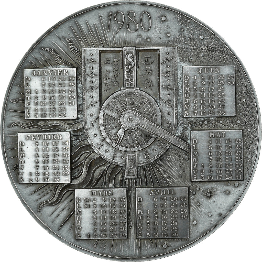 France, Medal, Calendrier, Musée de Bavière, Munich, 1980, Javaudin, MS(64)