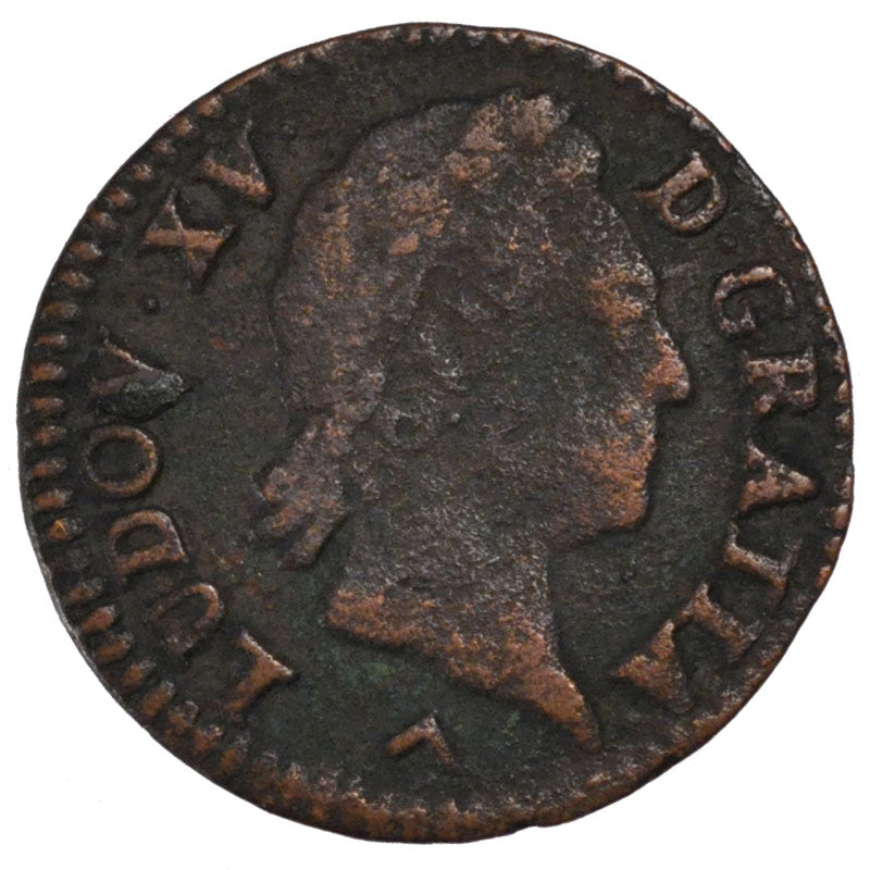 FRANCE, Demi sol à la vieille tête, 1/2 Sol, 1771, Lille, KM #544.11, VF(20-25),