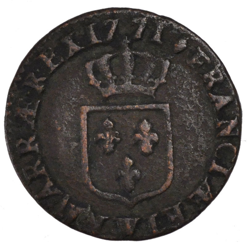 FRANCE, Demi sol à la vieille tête, 1/2 Sol, 1771, Lille, KM #544.11, VF(20-25),