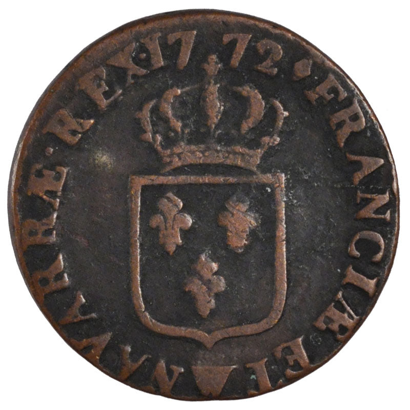 FRANCE, Sol à la vieille tête, Sol, 1772, Lille, KM #545.12, VF(20-25), Copper, 