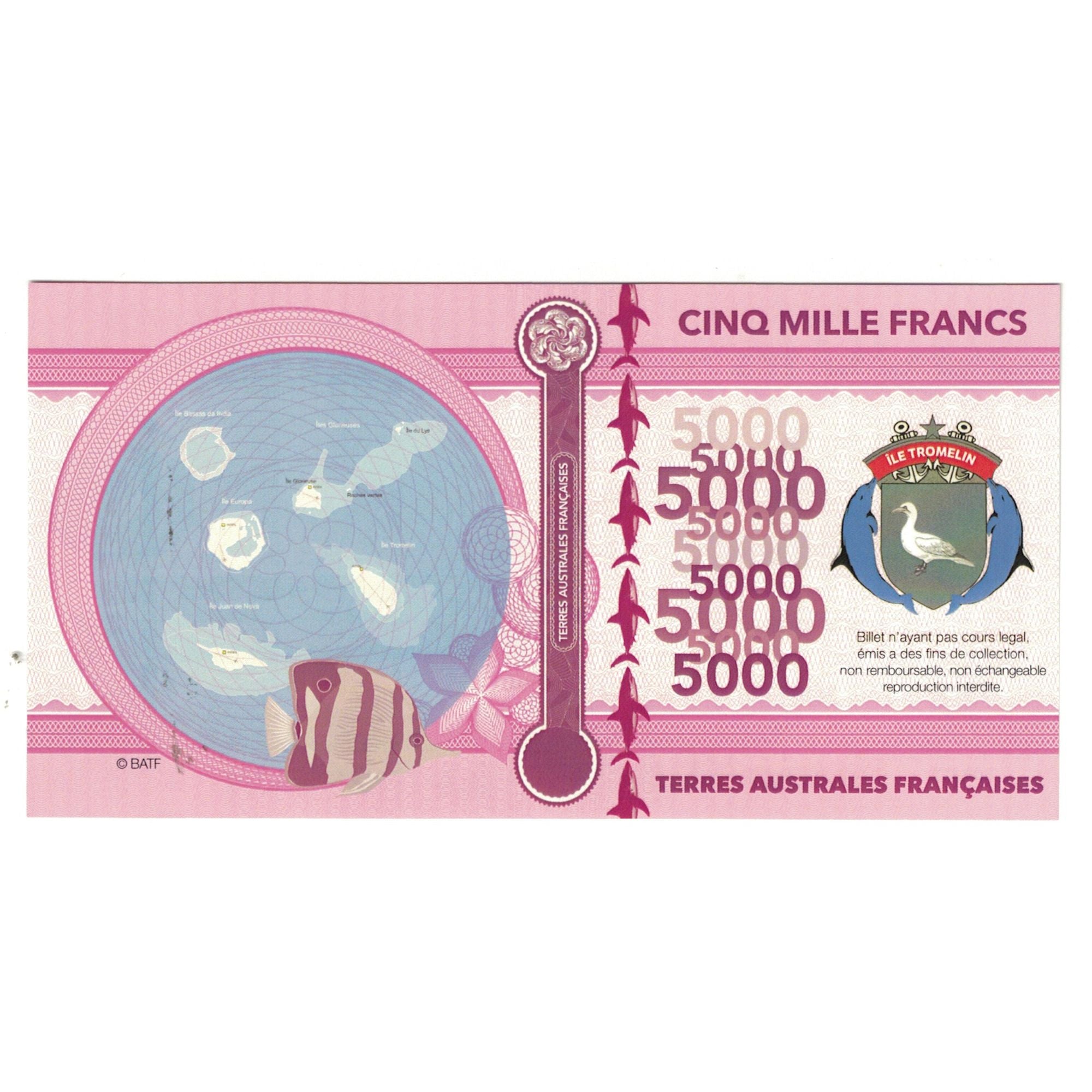 France, 5000 Francs, 2018, 000177, TERRES AUSTRALES FRANÇAISES ILE TROMELIN
