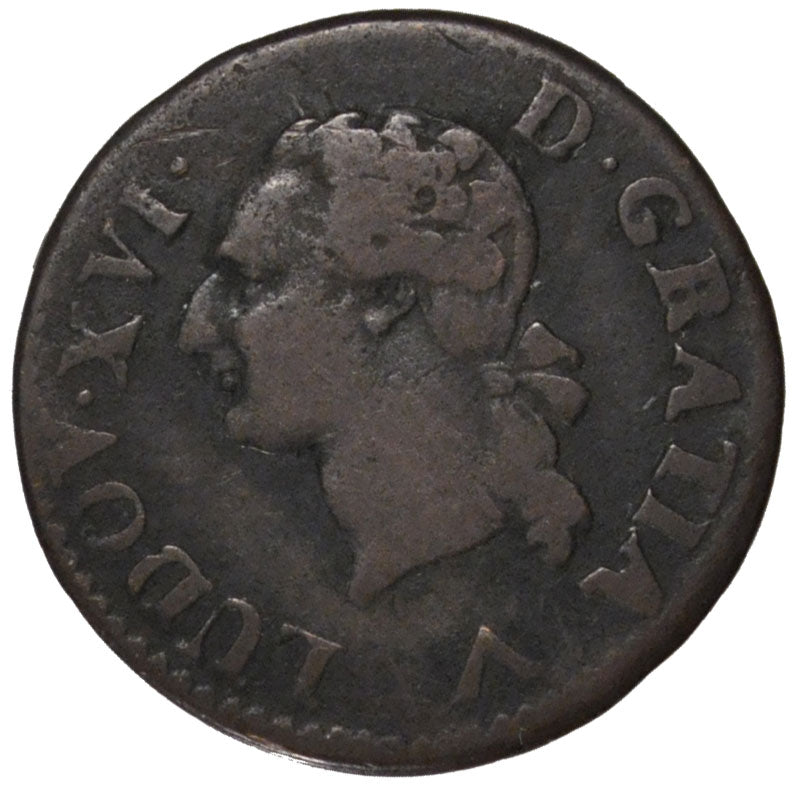 FRANCE, Liard, Liard, 1779, Lille, KM #585.14, VF(30-35), Copper, Gadoury #348,.