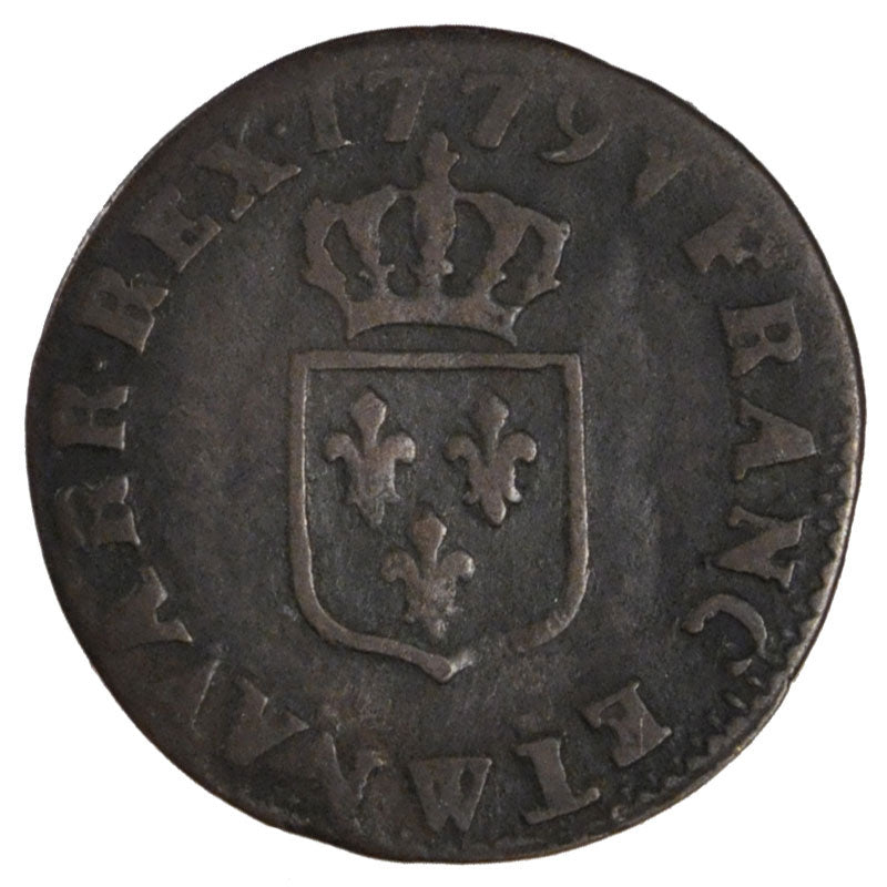 FRANCE, Liard, Liard, 1779, Lille, KM #585.14, VF(30-35), Copper, Gadoury #348,.