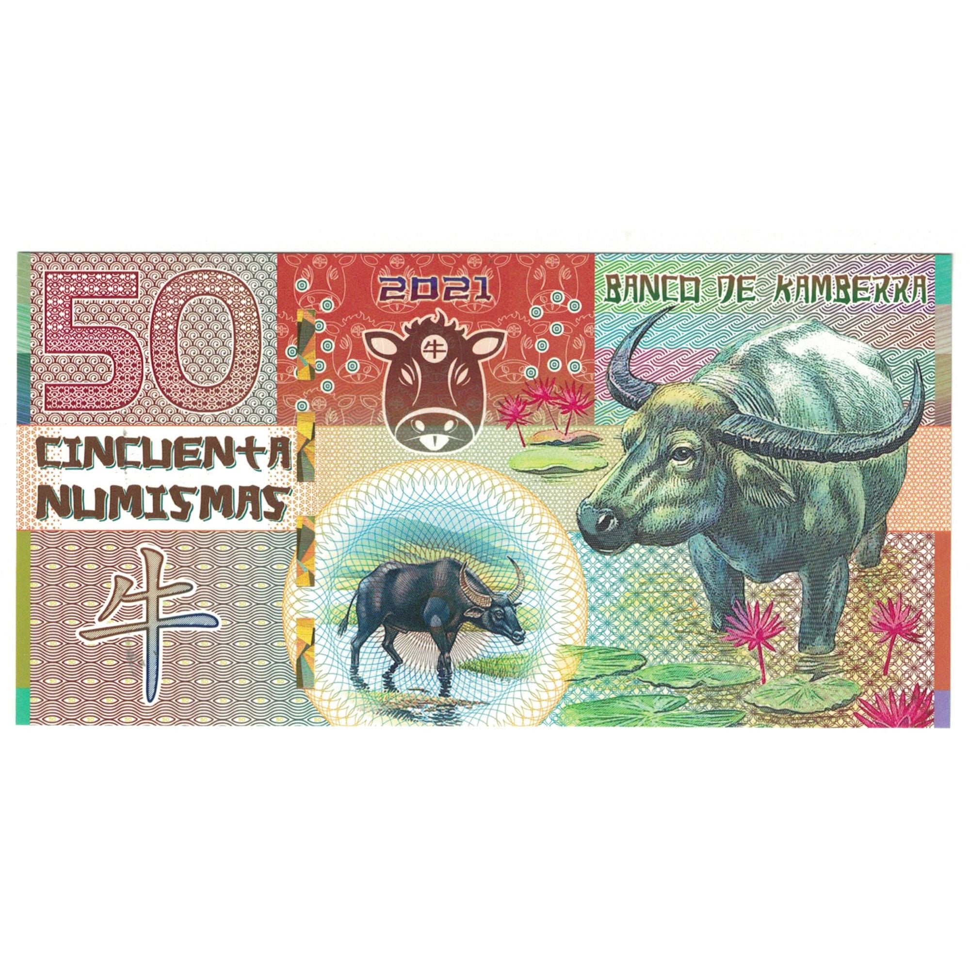 Billet, Australie, 50 Dollars, 2021, ANNÉE  DU BUFFLE, NEUF